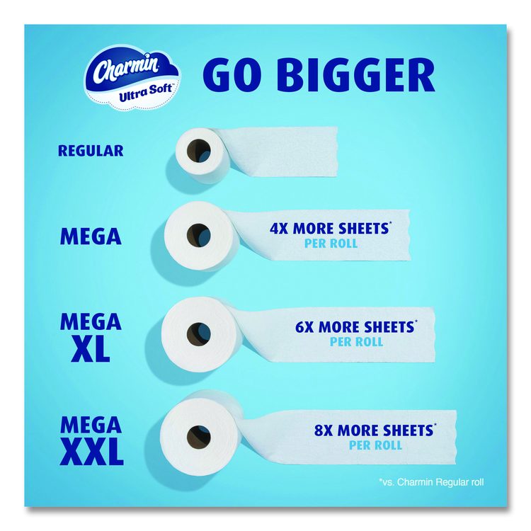 Ultra Soft Bathroom Tissue, Mega Roll, Septic Safe, 2-Ply, White, 208 Sheets/Roll, 12 Rolls/Pack, 5 Packs/Carton