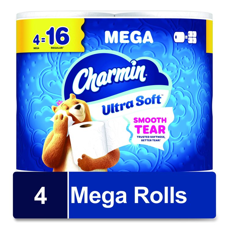 Ultra Soft Bathroom Tissue, Mega Roll, Septic Safe, 2-Ply, White, 208 Sheets/Roll, 4 Rolls/Pack, 8 Packs/Carton