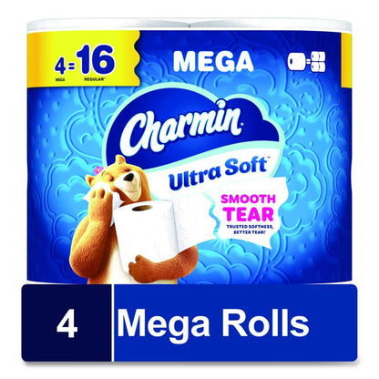 Ultra Soft Bathroom Tissue, Mega Roll, Septic Safe, 2-Ply, White, 208 Sheets/Roll, 4 Rolls/Pack, 8 Packs/Carton