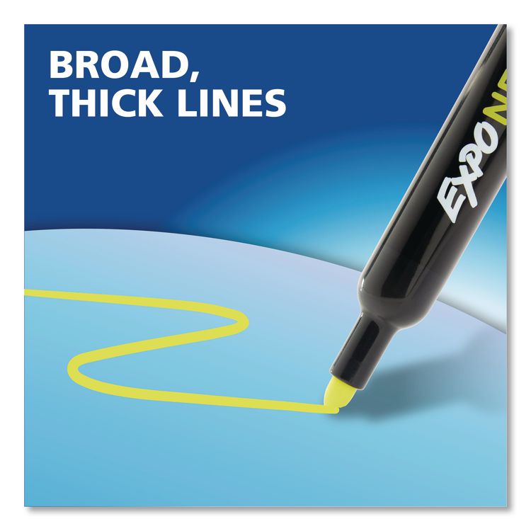 Neon Windows Dry Erase Marker, Broad Bullet Tip, Assorted Colors, 5/Pack