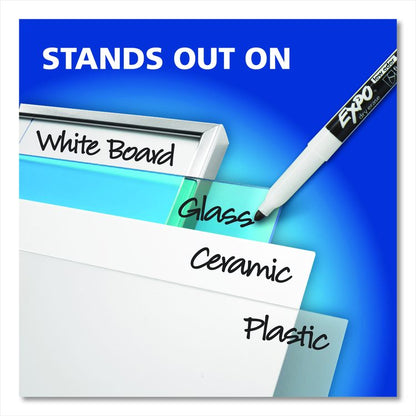 Neon Windows Dry Erase Marker, Broad Bullet Tip, Assorted Colors, 5/Pack