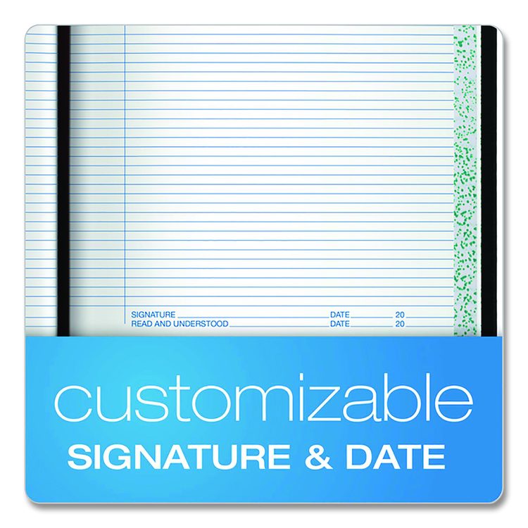Laboratory Notebook, Data/Lab-Record Format, Black/Red Cover, (300) 10.38 x 8.13 Sheets