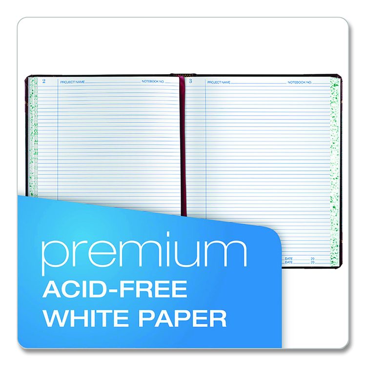 Laboratory Notebook, Data/Lab-Record Format, Black/Red Cover, (300) 10.38 x 8.13 Sheets