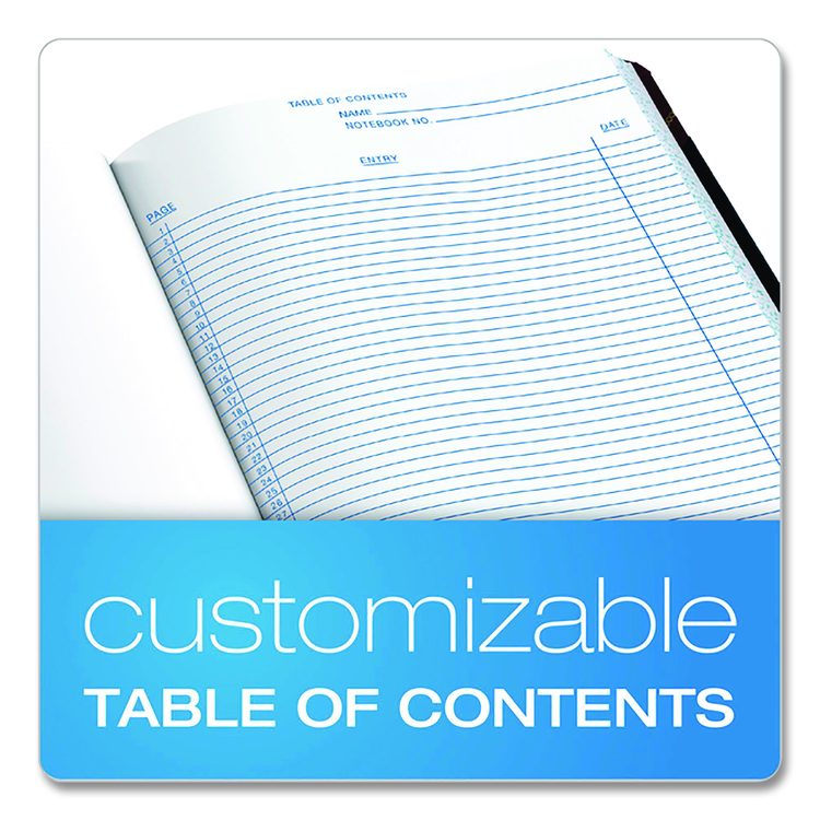 Laboratory Notebook, Data/Lab-Record Format, Black/Red Cover, (300) 10.38 x 8.13 Sheets