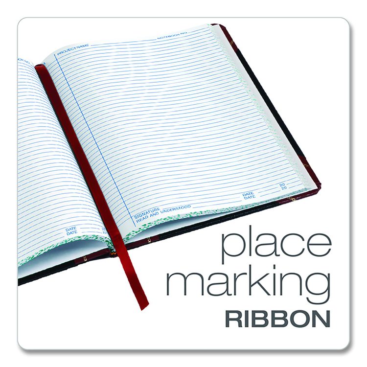 Laboratory Notebook, Data/Lab-Record Format, Black/Red Cover, (300) 10.38 x 8.13 Sheets