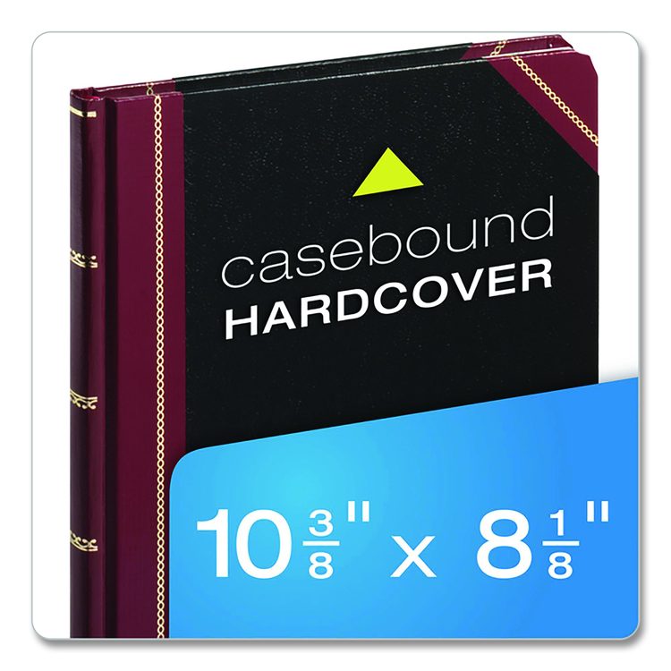 Laboratory Notebook, Data/Lab-Record Format, Black/Red Cover, (300) 10.38 x 8.13 Sheets