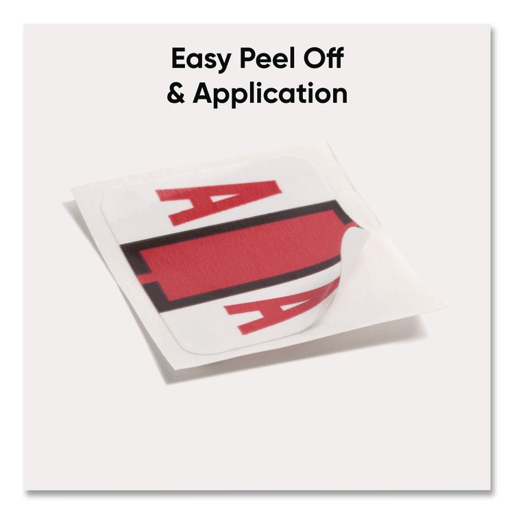 A-Z Color-Coded End Tab Filing Labels, A, 1 x 1.25, White, 500/Roll