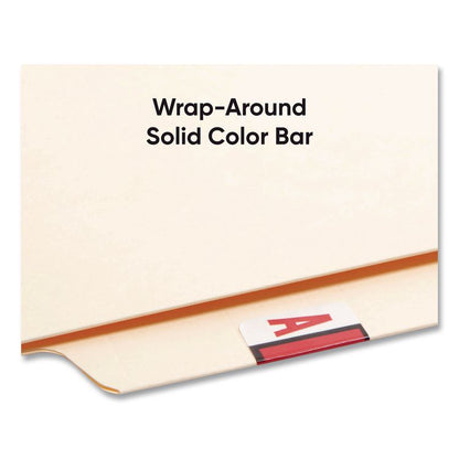 A-Z Color-Coded End Tab Filing Labels, A, 1 x 1.25, White, 500/Roll
