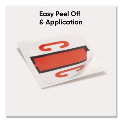 A-Z Color-Coded End Tab Filing Labels, C, 1 x 1.25, White, 500/Roll
