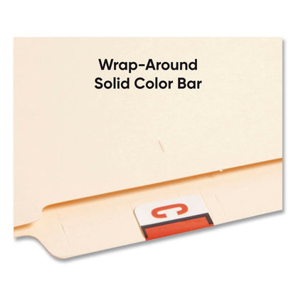 A-Z Color-Coded End Tab Filing Labels, C, 1 x 1.25, White, 500/Roll