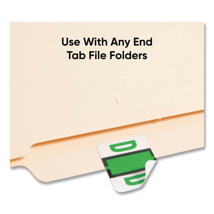 A-Z Color-Coded End Tab Filing Labels, D, 1 x 1.25, White, 500/Roll