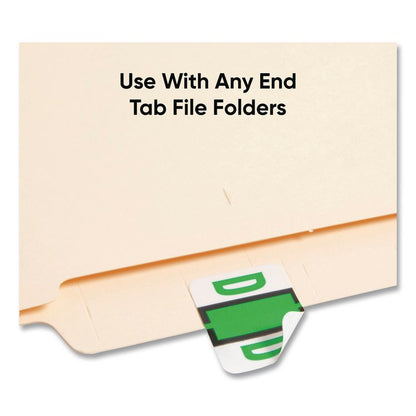 A-Z Color-Coded End Tab Filing Labels, D, 1 x 1.25, White, 500/Roll