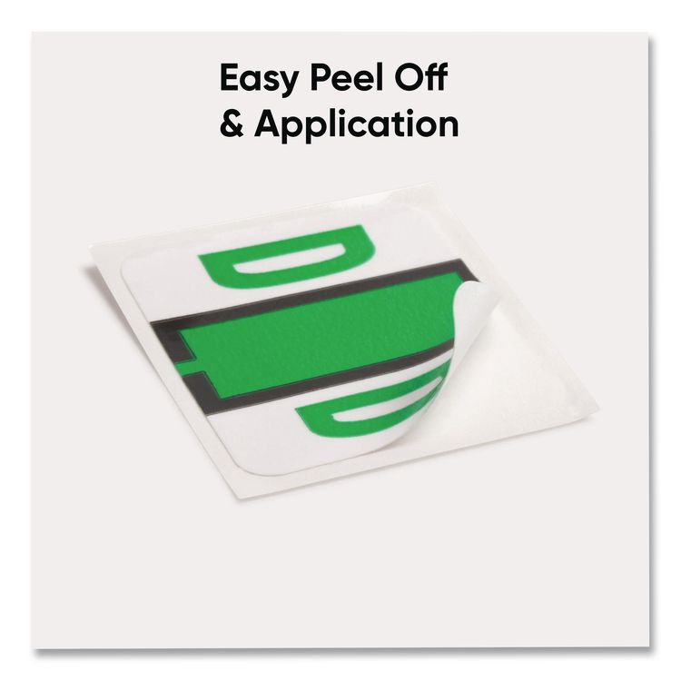 A-Z Color-Coded End Tab Filing Labels, D, 1 x 1.25, White, 500/Roll