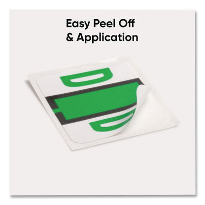 A-Z Color-Coded End Tab Filing Labels, D, 1 x 1.25, White, 500/Roll