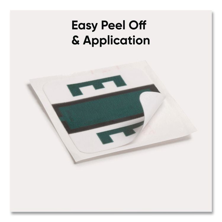 A-Z Color-Coded End Tab Filing Labels, E, 1 x 1.25, White, 500/Roll