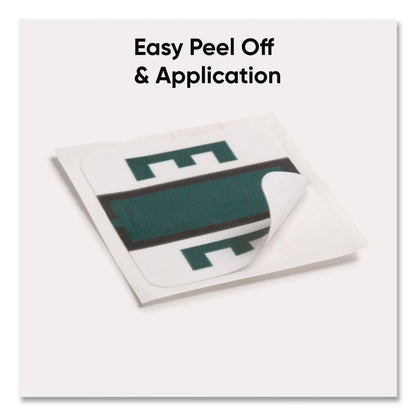 A-Z Color-Coded End Tab Filing Labels, E, 1 x 1.25, White, 500/Roll