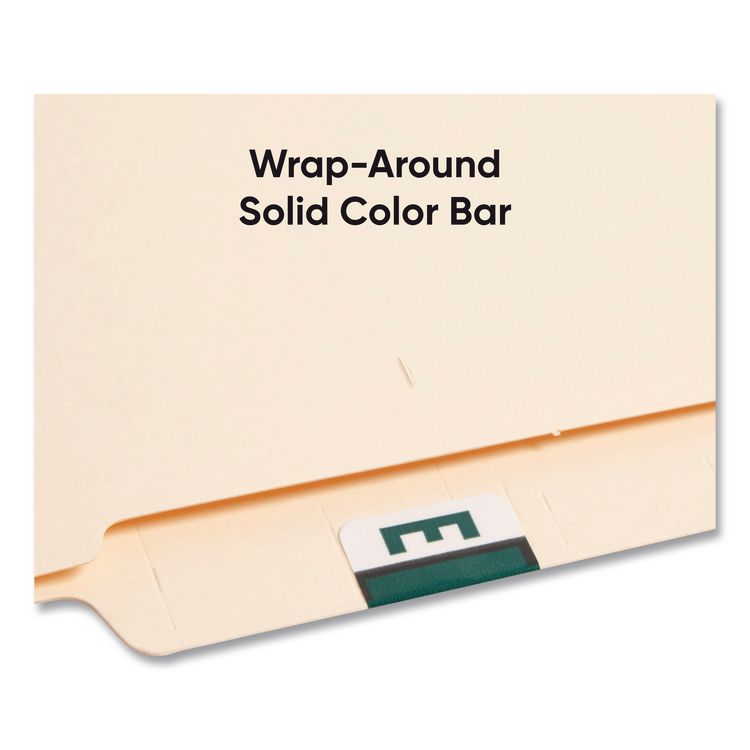 A-Z Color-Coded End Tab Filing Labels, E, 1 x 1.25, White, 500/Roll