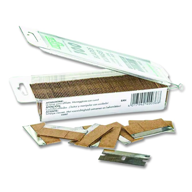Safety Scraper Replacement Blades, #9, Stainless Steel, 100/Box