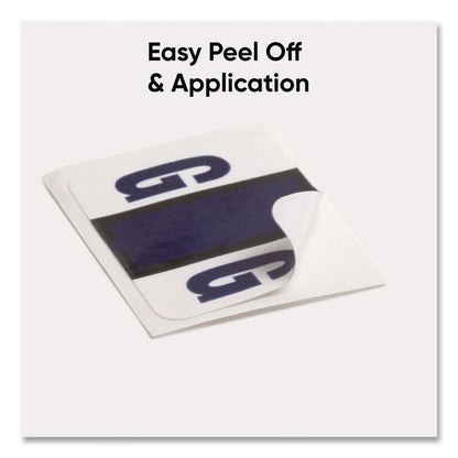 A-Z Color-Coded End Tab Filing Labels, G, 1 x 1.25, White, 500/Roll