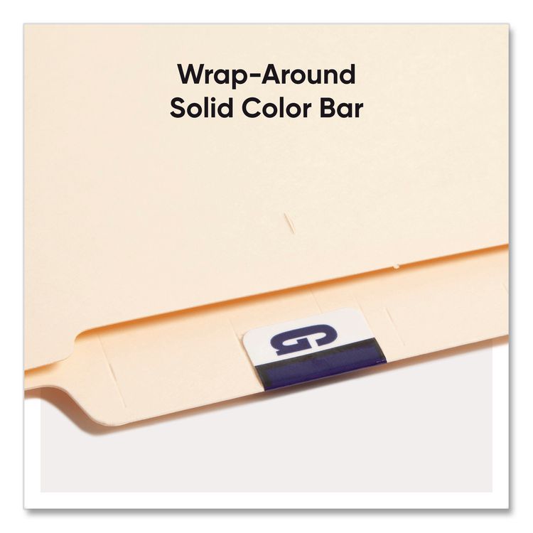A-Z Color-Coded End Tab Filing Labels, G, 1 x 1.25, White, 500/Roll