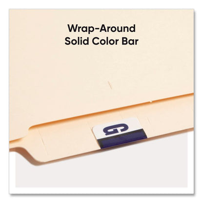 A-Z Color-Coded End Tab Filing Labels, G, 1 x 1.25, White, 500/Roll