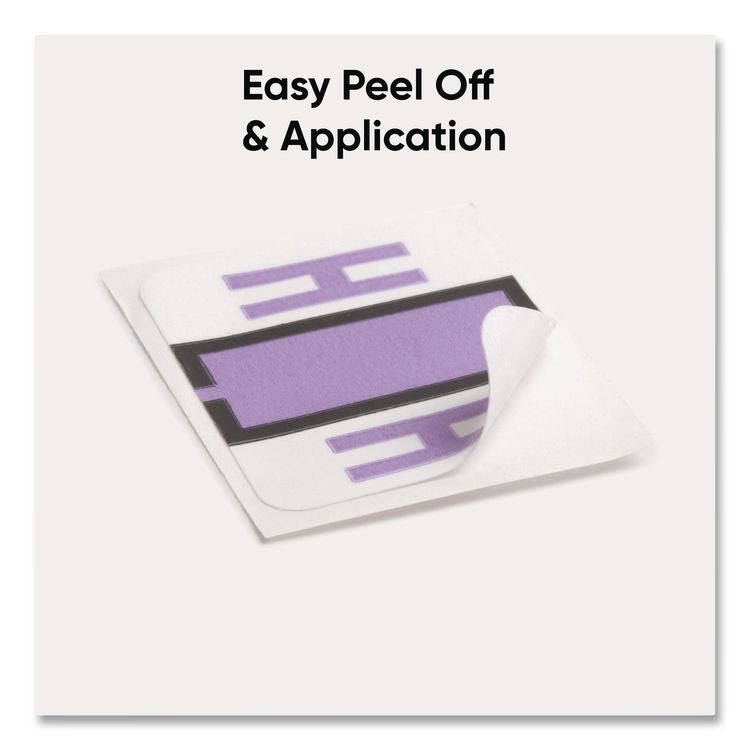 A-Z Color-Coded End Tab Filing Labels, H, 1 x 1.25, White, 500/Roll