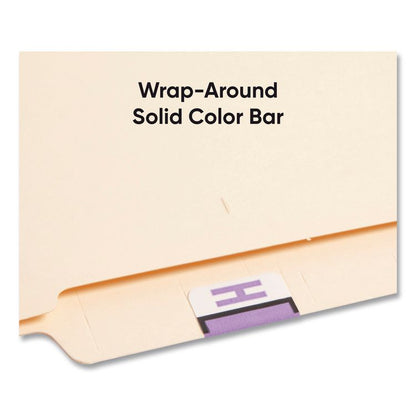A-Z Color-Coded End Tab Filing Labels, H, 1 x 1.25, White, 500/Roll