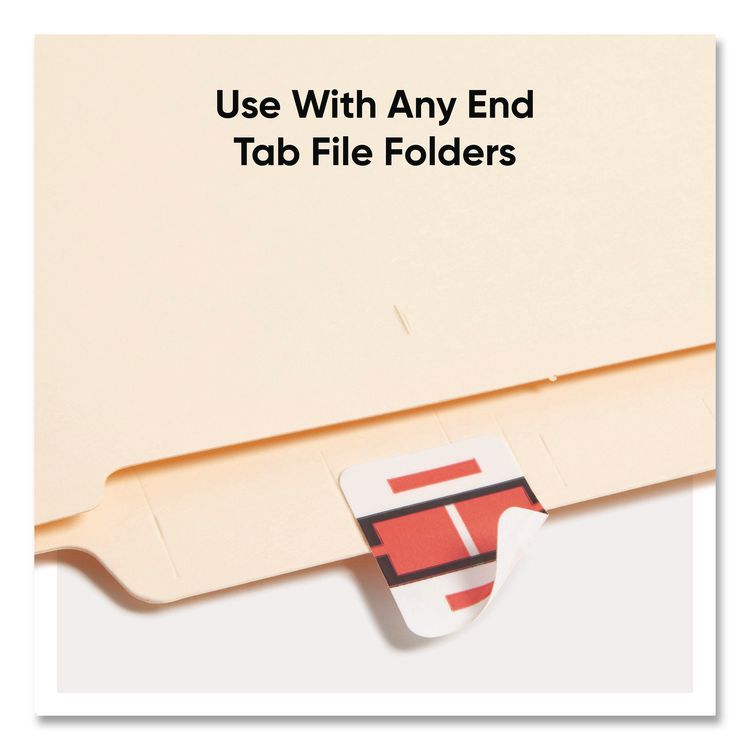 A-Z Color-Coded End Tab Filing Labels, I, 1 x 1.25, White, 500/Roll