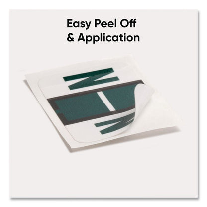 A-Z Color-Coded End Tab Filing Labels, N, 1 x 1.25, White, 500/Roll
