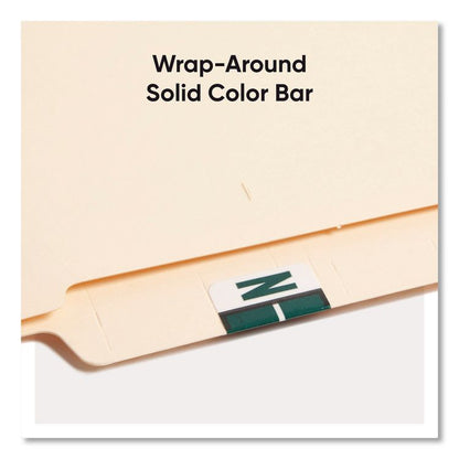 A-Z Color-Coded End Tab Filing Labels, N, 1 x 1.25, White, 500/Roll