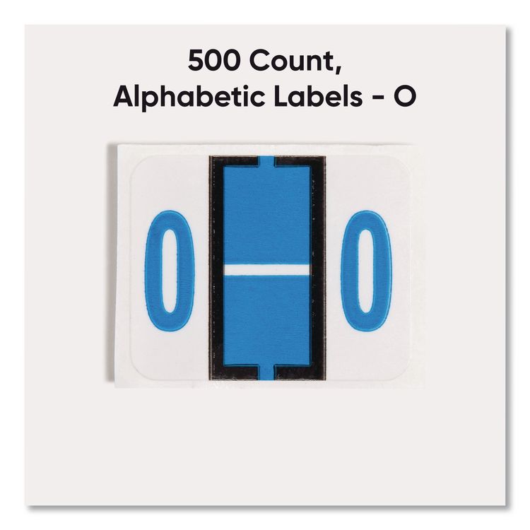 A-Z Color-Coded End Tab Filing Labels, O, 1 x 1.25, White, 500/Roll