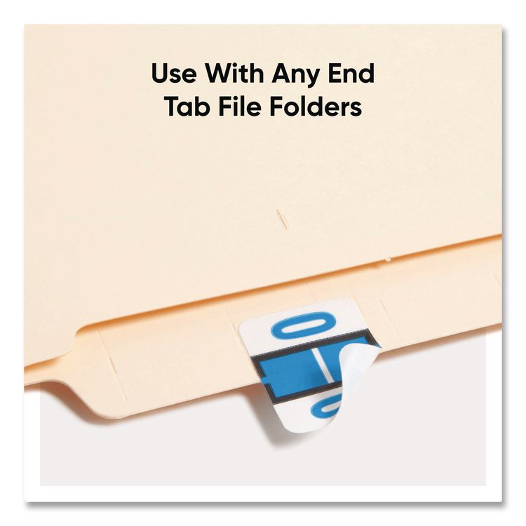 A-Z Color-Coded End Tab Filing Labels, O, 1 x 1.25, White, 500/Roll