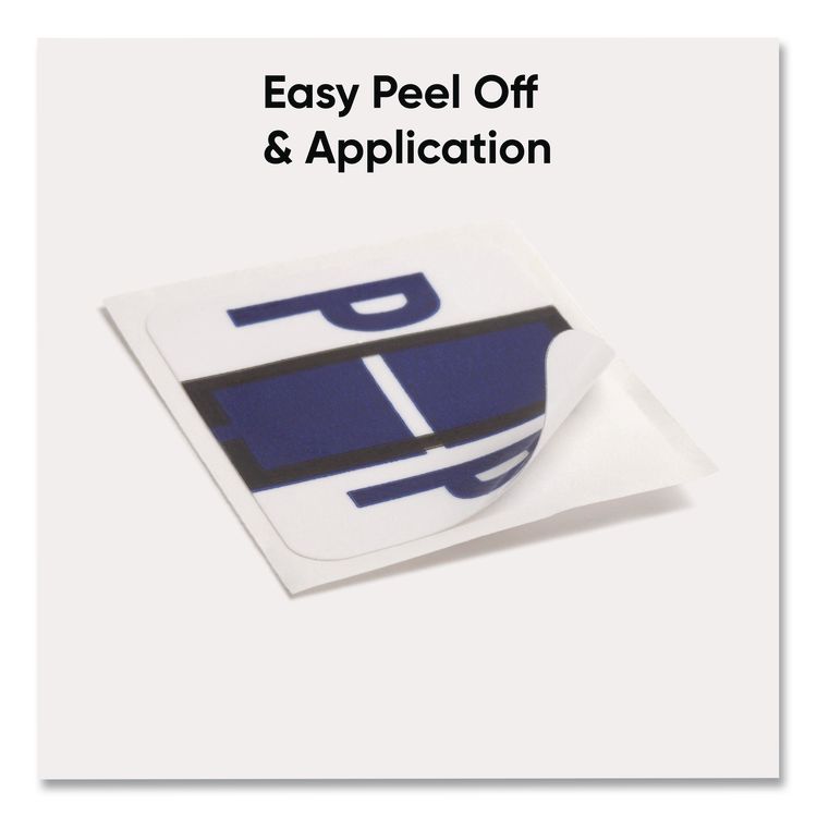 A-Z Color-Coded End Tab Filing Labels, P, 1 x 1.25, White, 500/Roll