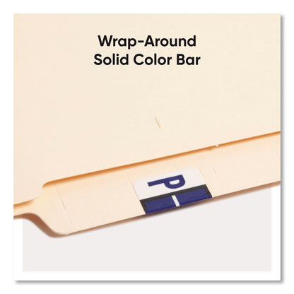 A-Z Color-Coded End Tab Filing Labels, P, 1 x 1.25, White, 500/Roll