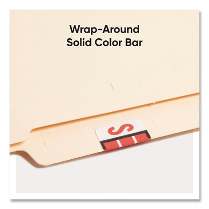 A-Z Color-Coded End Tab Filing Labels, S, 1 x 1.25, White, 500/Roll