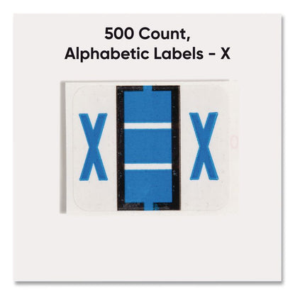 A-Z Color-Coded End Tab Filing Labels, X, 1 x 1.25, White, 500/Roll