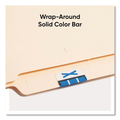 A-Z Color-Coded End Tab Filing Labels, X, 1 x 1.25, White, 500/Roll