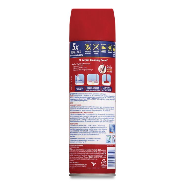 Foam Carpet Cleaner, Unscented, Foam, 22 oz Aerosol Spray, 12/Carton