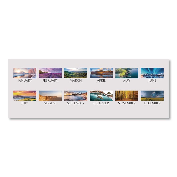 Earthscapes Recycled Monthly Desk Pad Calendar, Motivational Photos, 22 x 17, Blue Binding/Corners, 12-Month (Jan-Dec): 2026