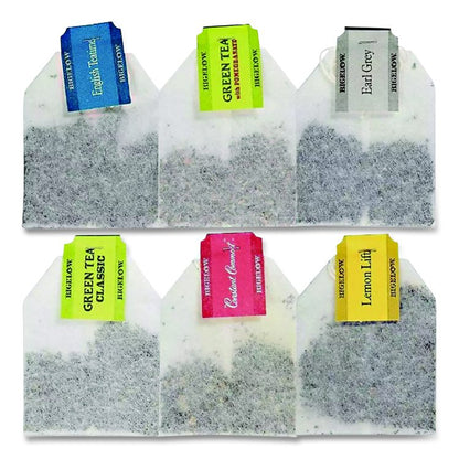 Assorted Tea Bags, Six Flavors, 28/Box, 168/Carton