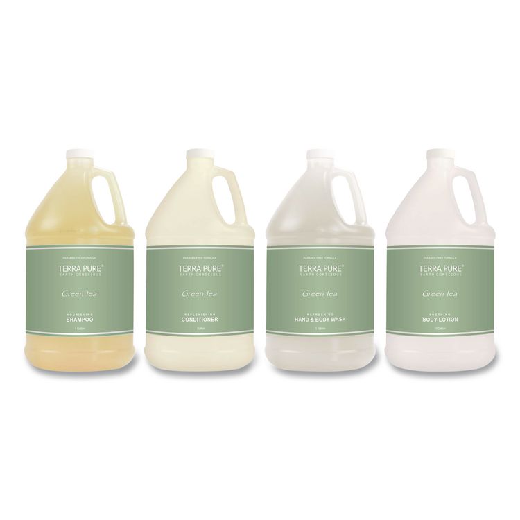 Terra Pure Conditioner Gallon, Green Tea Lemongrass Scent, 1 gal Bottle, 4/Carton