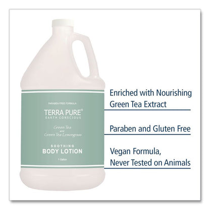 Terra Pure Lotion Gallon, 1 gal Bottle, Green Tea and Lemongrass Scent, 4/Carton