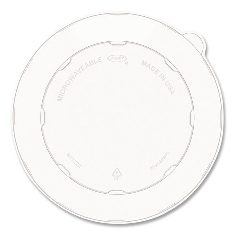 Plastic Lids for Compostable Fiber Containers, For 24 to 32 oz Containers, 8.28" Diameter x 0.51" h, Clear, 300/Carton