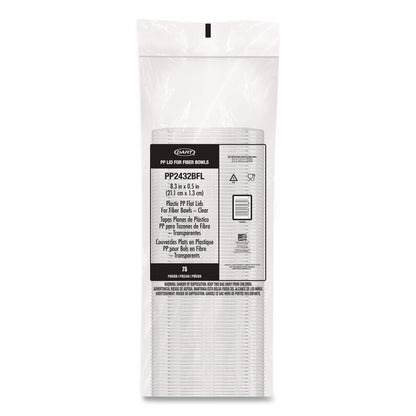 Plastic Lids for Compostable Fiber Containers, For 24 to 32 oz Containers, 8.28" Diameter x 0.51" h, Clear, 300/Carton