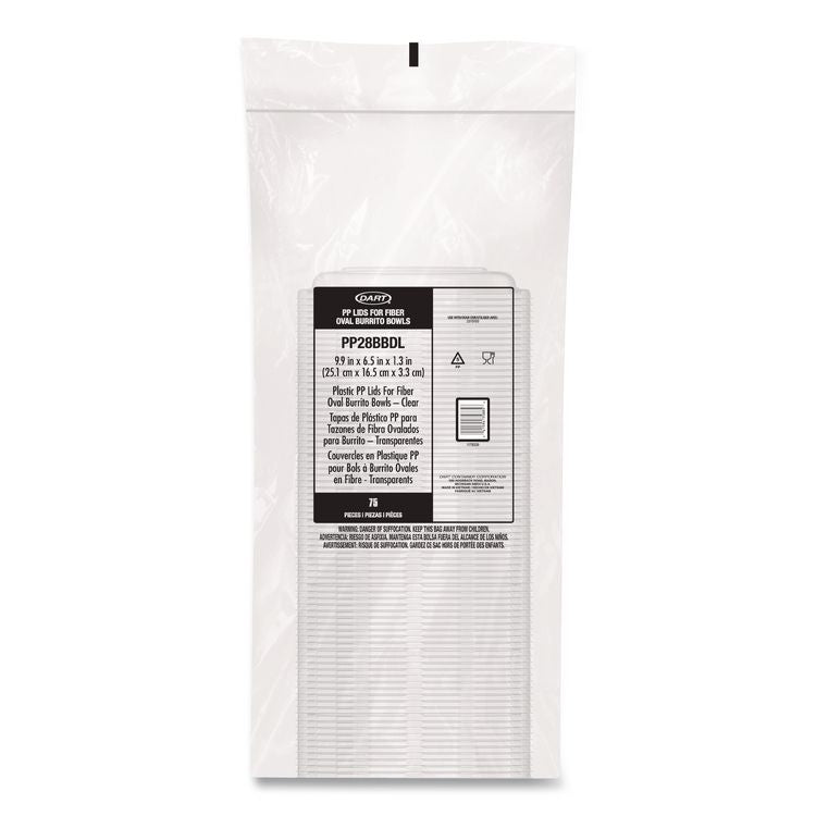Dome Covers and Lids, For 28 oz Container, 6.75 x 9.5 x 1.83, Clear, 300/Carton
