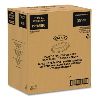 Dome Covers and Lids, For 28 oz Container, 6.75 x 9.5 x 1.83, Clear, 300/Carton