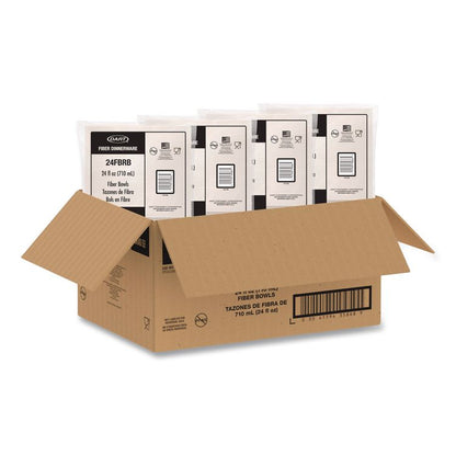 Compostable Fiber Containers, ProPlanet Seal, Bowl, 24 oz, Natural, 300/Carton