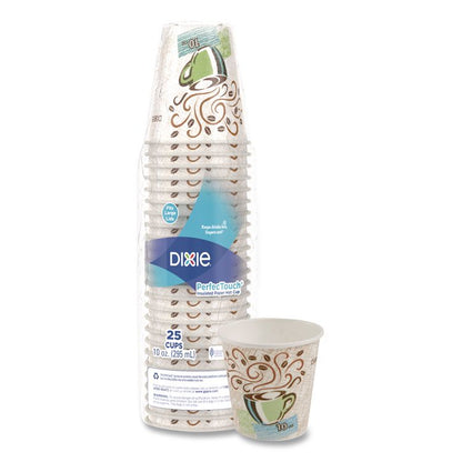 PerfecTouch Paper Hot Cups, 10 oz, Coffee Haze Design, 25/Sleeve, 20 Sleeves/Carton