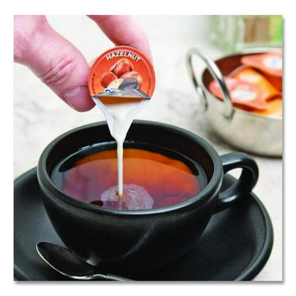 Flavored Liquid Non-Dairy Coffee Creamer, Hazelnut, 0.44 oz Mini Cups, 48/Box