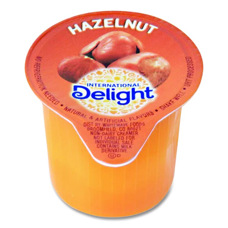 Flavored Liquid Non-Dairy Coffee Creamer, Hazelnut, 0.44 oz Mini Cups, 48/Box